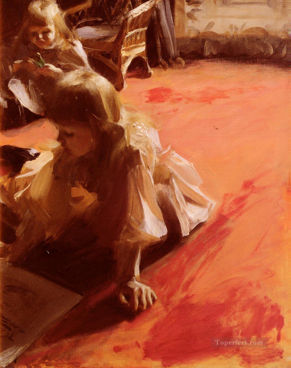 A Portrait Of The Daughters Of Ramon Subercasseaux Anders Zorn Oil Paintings